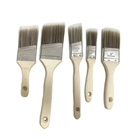 5pcs Paint Brush Set Angled Oil Brushes Special Paint Brushes For Decoration Wooden Handle Stainless Ferrule Assorted Sizes