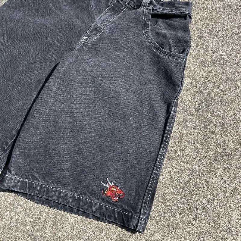 Y2K Shorts JNCO Hip Hop Pocket Harajuku Baggy Denim Gym Shorts vintage printing Men Women Casual Basketball Shorts Streetwear