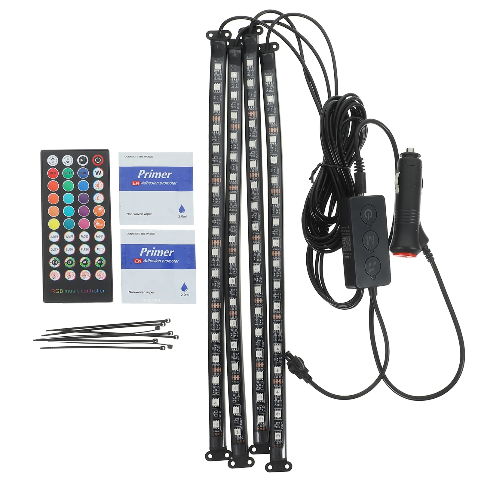 LED Car Lights Interior Bar Remote Control App Adjustable-72led One to Four Inner Strip for Trim Cars Man