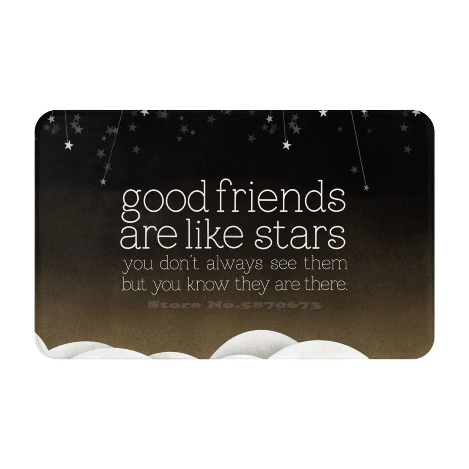 Good Friends Are Like Stars 3D Household Goods Mat Rug Carpet Foot Pad Friends Stars Clouds Gray Good Friends Saying