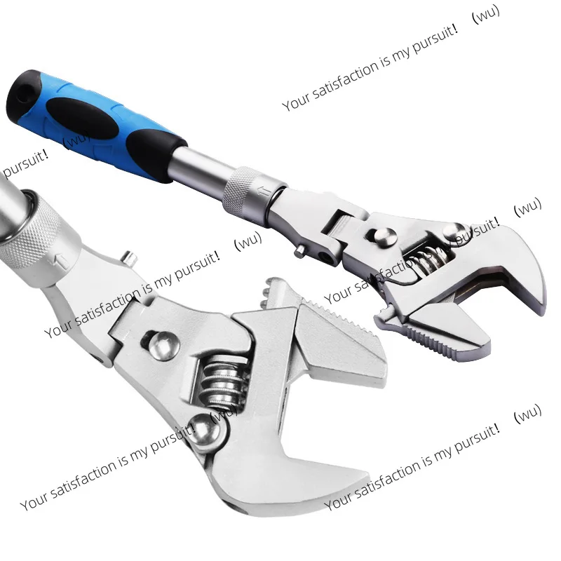 Multifunctional five-in-one 10-inch retractable movable wrench, folding shaking head ratchet wrench, bathroom air conditioner