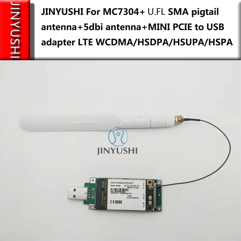 Jinyushi para antena pigtail mc7304 + u. fl sma + antena 5dbi + adaptador usb 4g suporte gps lte wcdma/hsdpa/hsupa/hspa + módulo