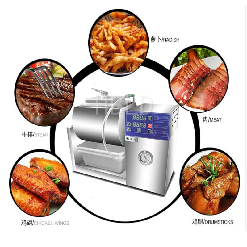

Stainless Steel Desktop Meat Marinating Machine, Drum Type Vacuum Mixer, Lamb Marinating Machine