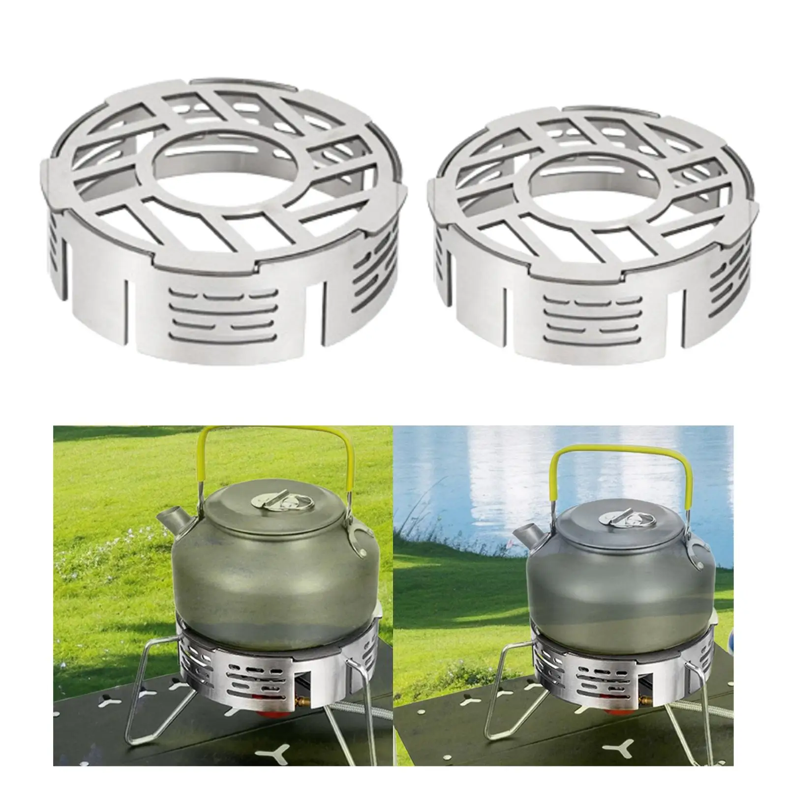 Camping Stove Windshield Hollow Out Round Lightweight Camp Stove Wind Guard for Picnic Hiking Camping Cooking Backpacking