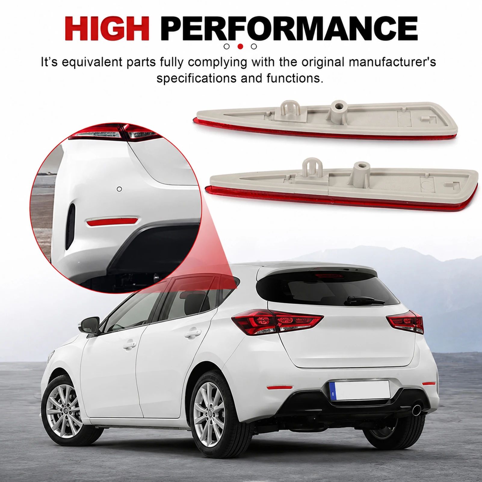 1 Pair 81920-12140 Rear Bumper Reflectors Panel 81920-02090 for Toyota Auris 2012 2013 2014 2015 Tail Accessories Replacement view 3