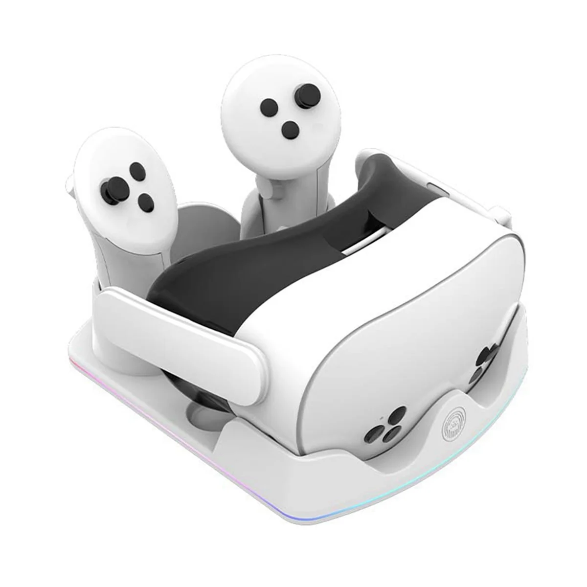 لخوذة الواقع الافتراضي 3S مقبض قاعدة شحن مقعد الاتصال مع قاعدة شحن ضوء الغلاف الجوي الأبيض