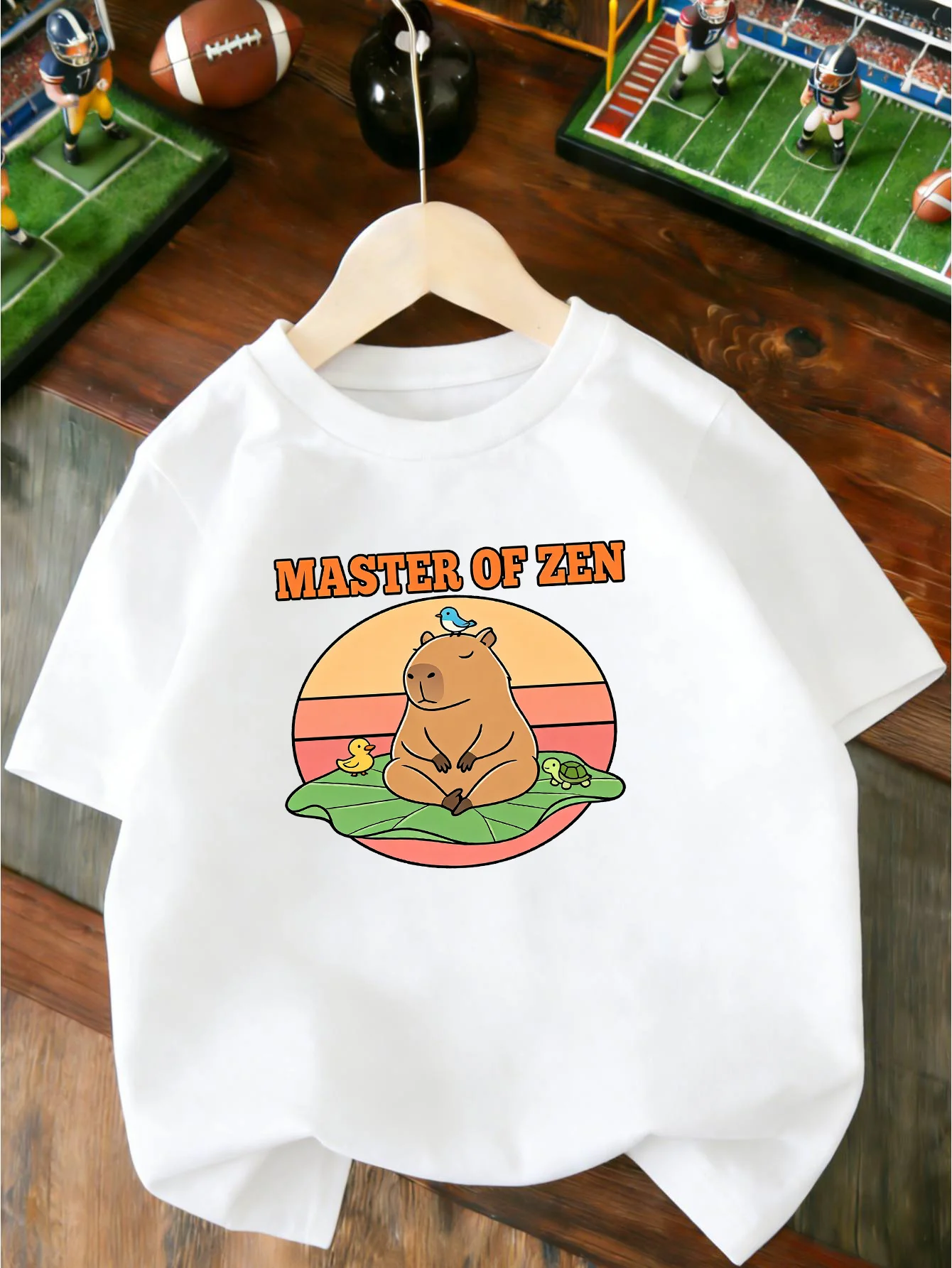 Meditating Capybara Master Of Zen Cartoon Graphic T Shirt Boys Girls Casual Short Sleeve Tee Family Matching Kids Cotton Tops