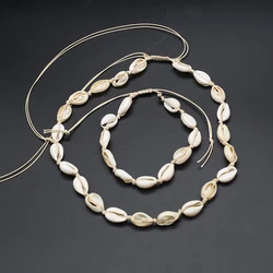1set Natural Freshwater Bead Necklace and Bracelets Charming Jewelry Accessories Summer Holiday Decoration Daily Gifts