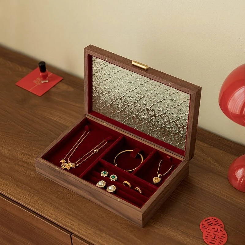 

Crabapple Flower Glass Jewelry Storage Box Necklace Showcase Boxes Wedding Gift Trinket Case Rings Jewellery Organizer Cases