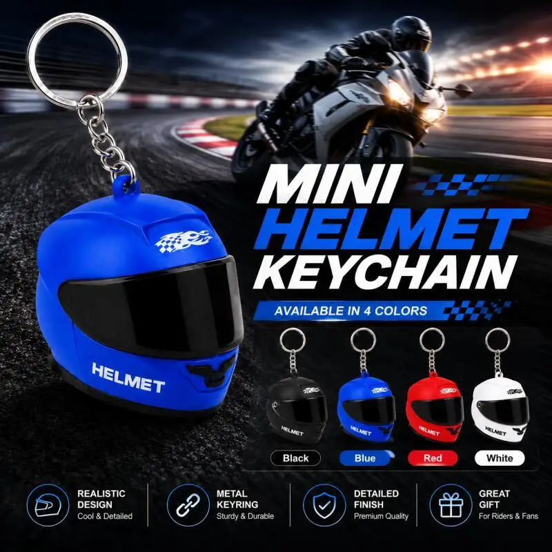 Fashionable Motorcycle Helmet Keychain, Flip-up Black Film Face Mask, Backpack, Bag Hanging Ornament, DIY Keychain Accessories