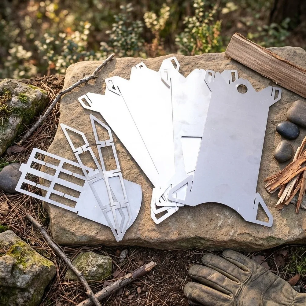 Backpacking Wood Burning Stove Portable Compact Design Fits in Backpack Includes Canvas Bag 24x18cm Stainless Steel Build
