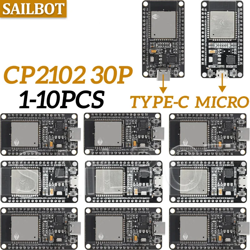 1/5/10 SZT. Płytka Rozwojowa WR-32 32-S WiFi+Bluetooth kompatybilna z TYPE-C/MICRO 32 30Pin ESP32 Nodemcu CP2102