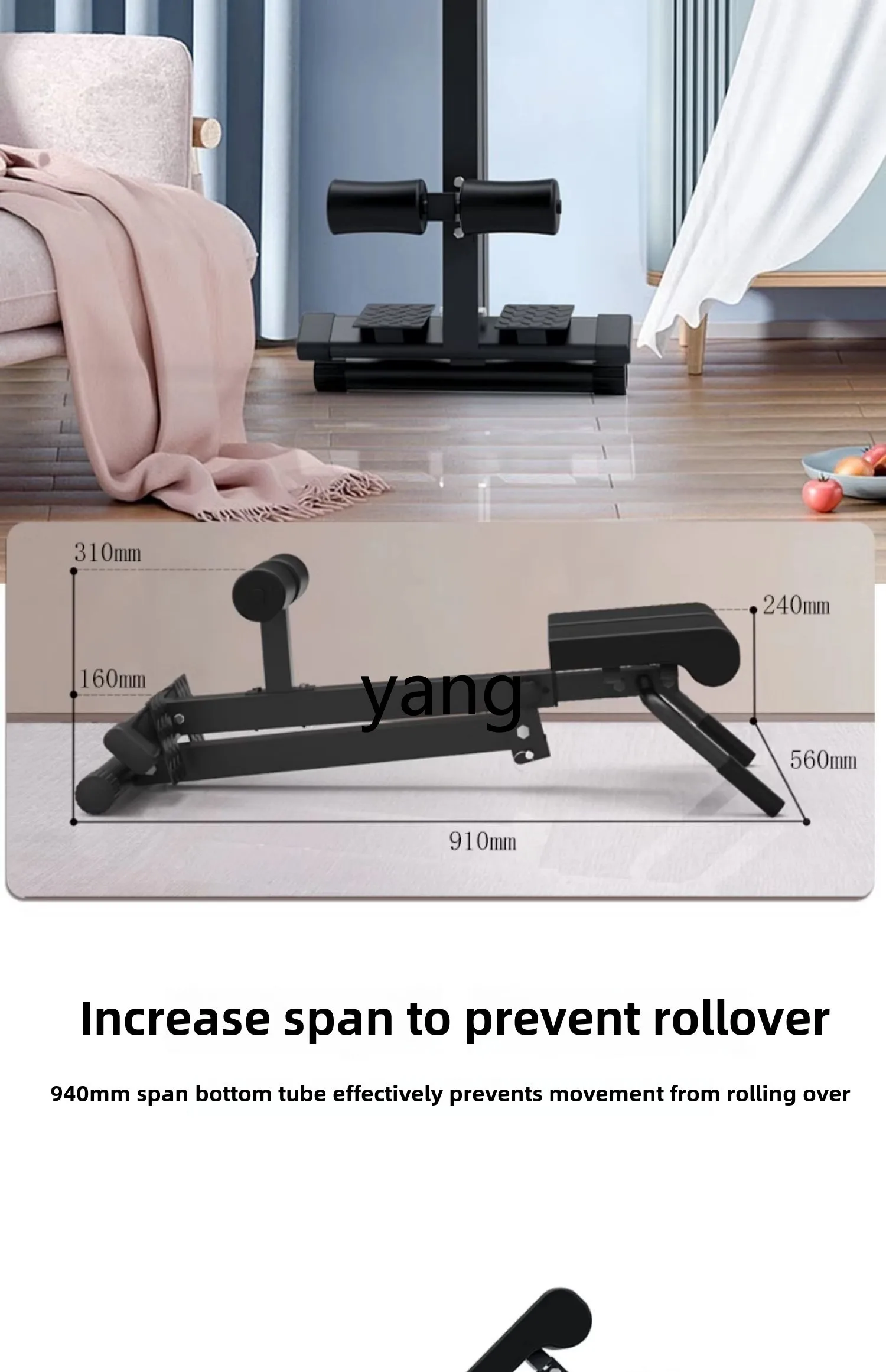 LMM Home متعدد الوظائف قابل للطي منخفض الظهر Crunches Abs Board معدات اللياقة البدنية