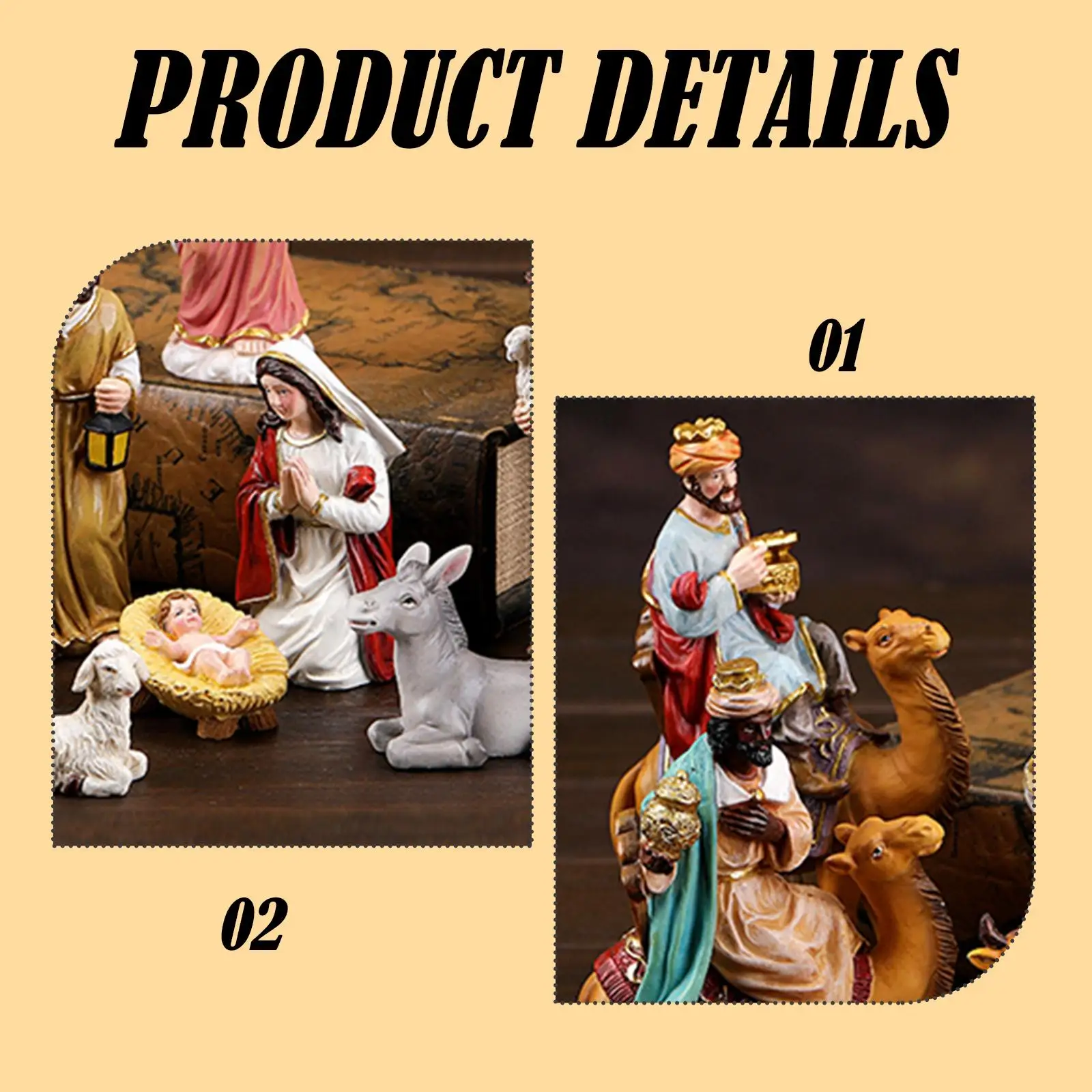 11x Christmas Nativity Scene Holy Family Nativity Figurine Crafts Artwork