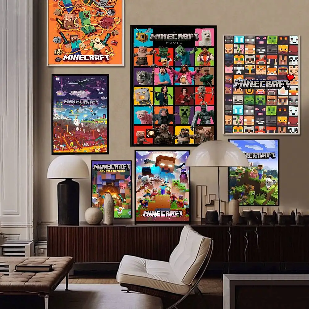 Game Mine-c-crafts Movie Sticky Posters Whitepaper Sticker DIY Room Bar Cafe Posters Wall Stickers