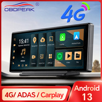OBDPEAK K50 10.26'' Dashboard 4G+64G Android 13 AI Screen Dash Cam GPS Navigation Carplay Android AUTO Dual Lens Video Recorder