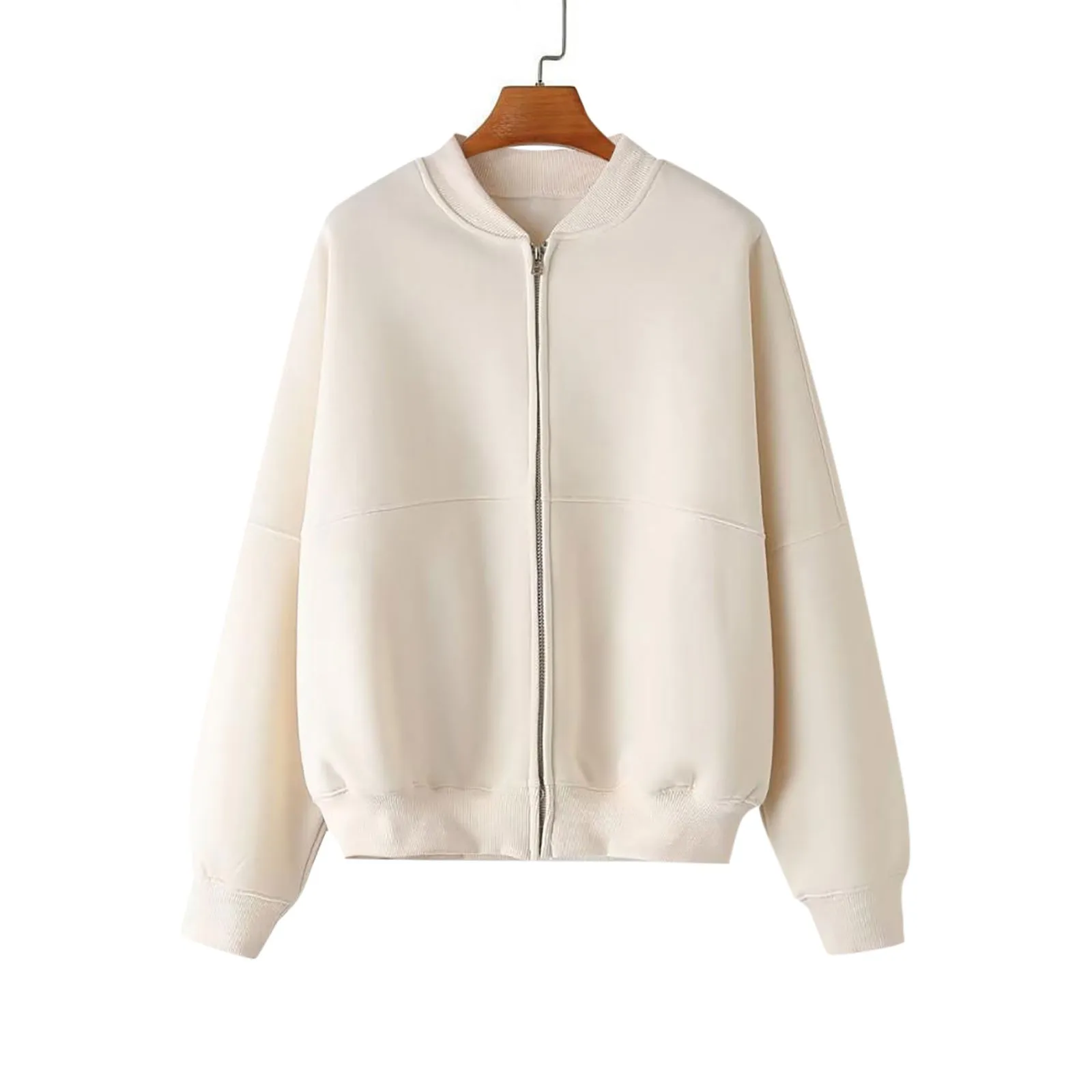 

Streetwear Bomber Jackets Women's Fall Winter Y2k Zip Loose Fleece Zip Up Sweatshirt Coat Solid Pilot Suede Leather Coat Women