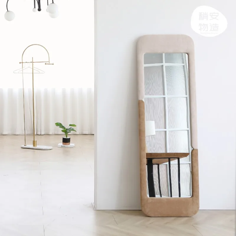 

Xl Full-Length Mirror Floor-Standing Nordic Soft Bag Girls' Clothing Trial Light Luxury Wall Hanging