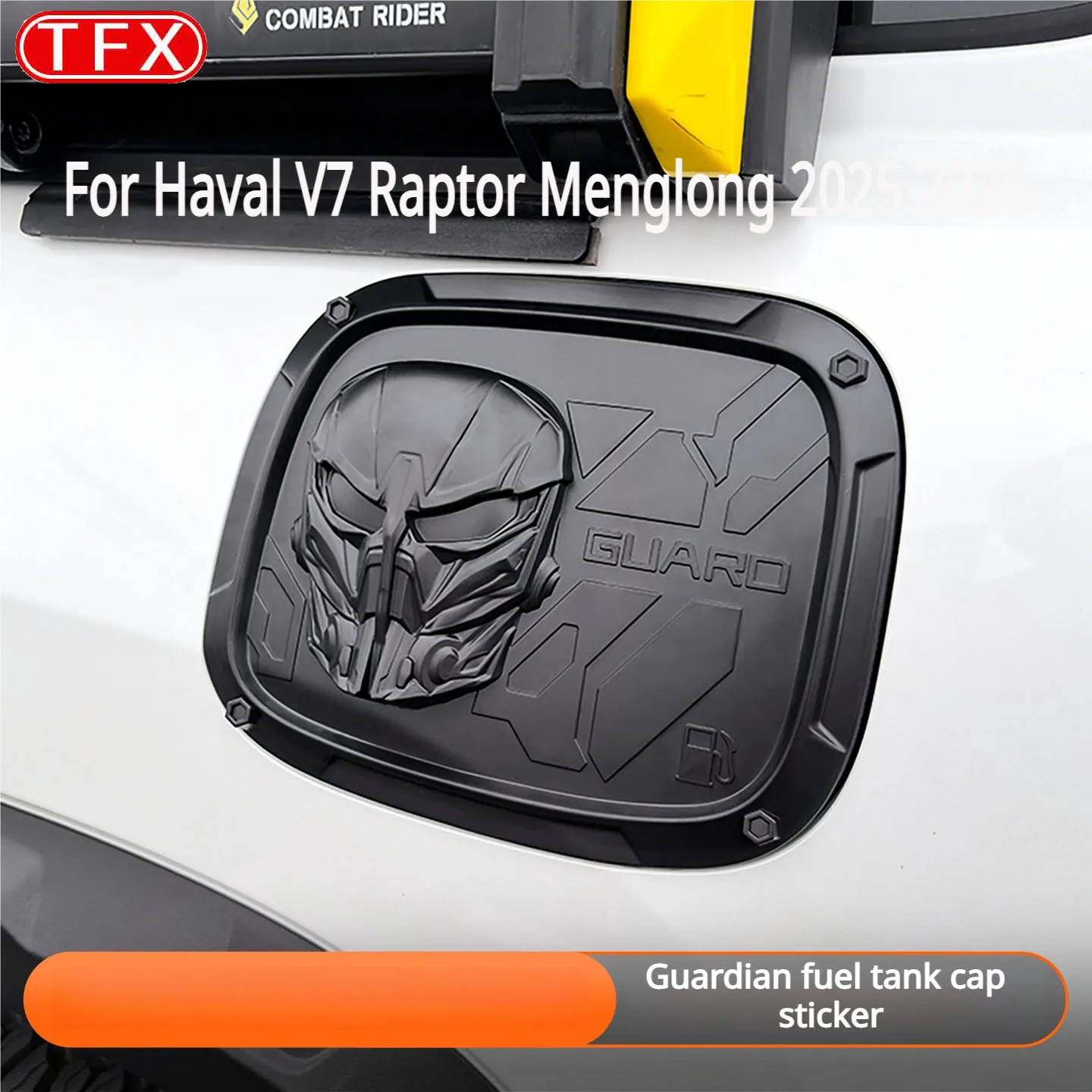 For Haval V7 Raptor Menglong 2025 2026 Car Styling Fuel Caps Charging Port Covers Guards Black Warrior Auto Exterior Accessories