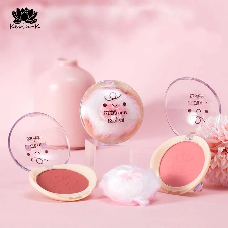 Slightly drunk blush cute embossed peach orange powder matte natural monochrome blush focallure peach pinkmakeup makeup products