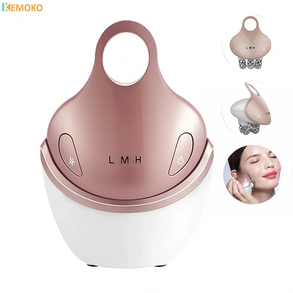 

4D EMS Facial Roller Slimming Face Lift Slimmer Facial Wrinkle Removal Promote Face Cream Absorption Massager Skin Tightening