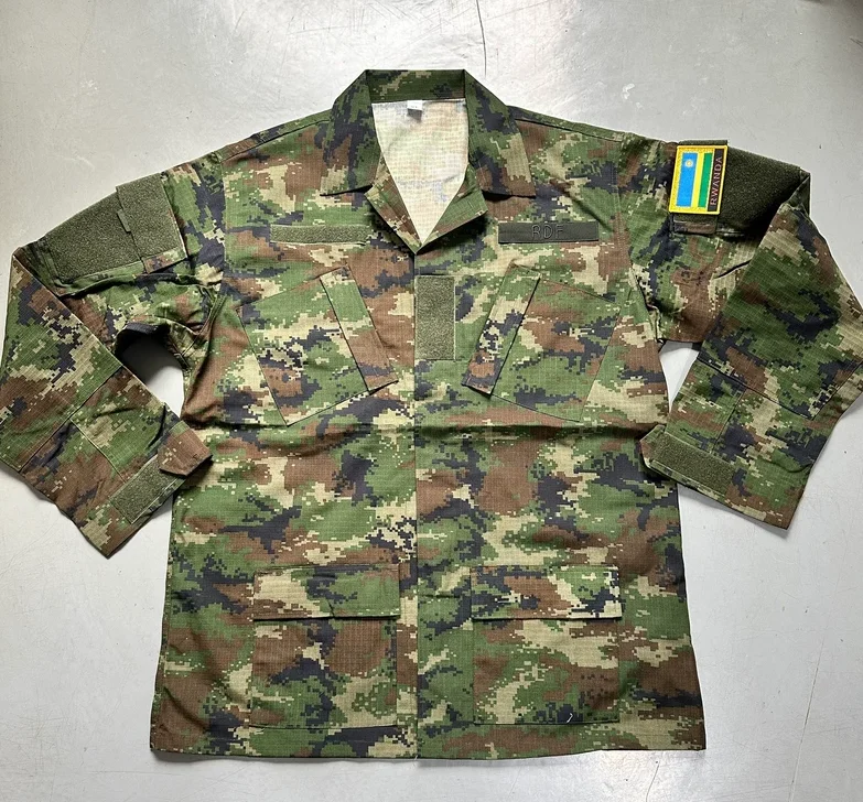 

Rwanda Camouflage Uniform Man Spring Suit Include Jacket Pants
