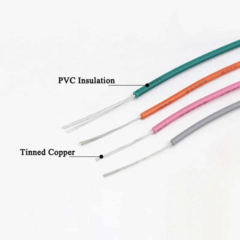 UL1007 Wire PVC Insulation Tinned Copper Cable Stranded Electrical Line 30/28/26/24/22/20/18/16 AWG PCB Wire（5 Colors Mix Kit）