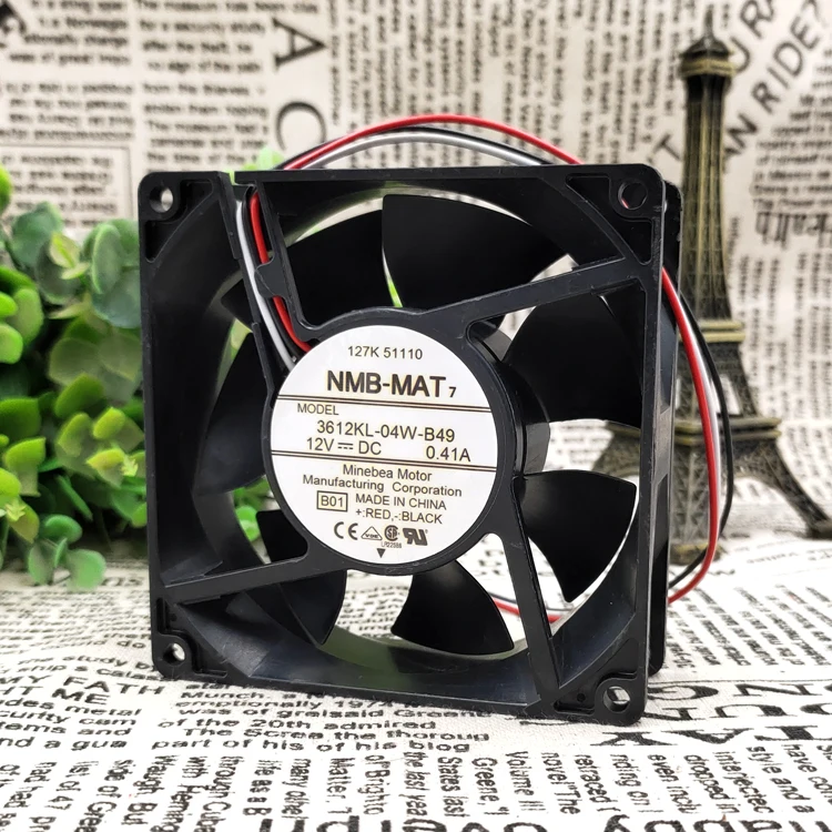 3612KL-04W-B49 9032 9CM 12V 0.41A 3WIRES SERVER CASE COOLING FAN