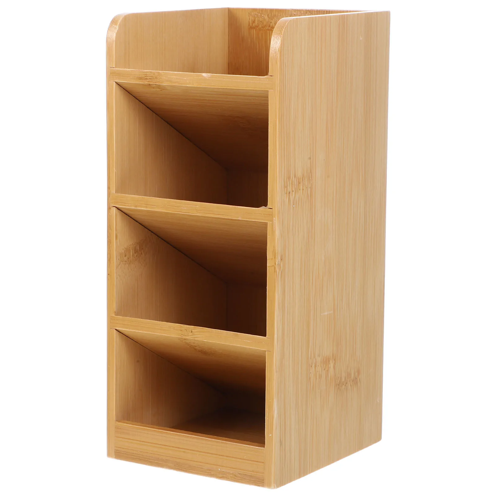 

Wooden Desk Organizer Pen Holder Smooth Finish Desktop Stationery Storage Office and Classroom Supply Container