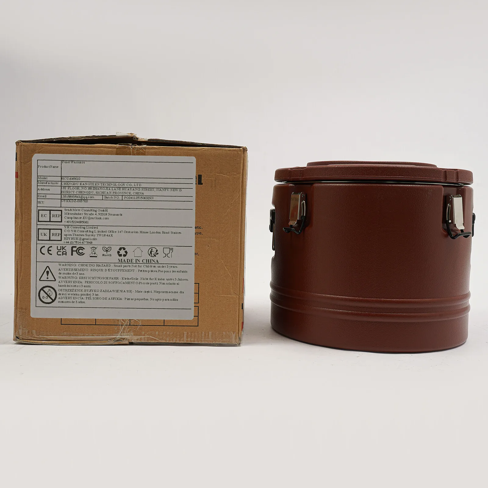 حامل الطعام الحراري التجاري - حاوية حساء ساخنة وباردة معزولة سعة 30 لترًا (32 كيو تي) مع غطاء