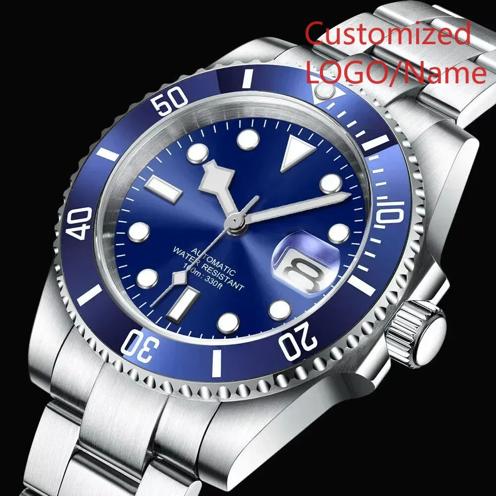 Orologio meccanico automatico da uomo Orologi impermeabili Ceramica Acciaio inossidabile Gomma Vetro zaffiro Personalizzato