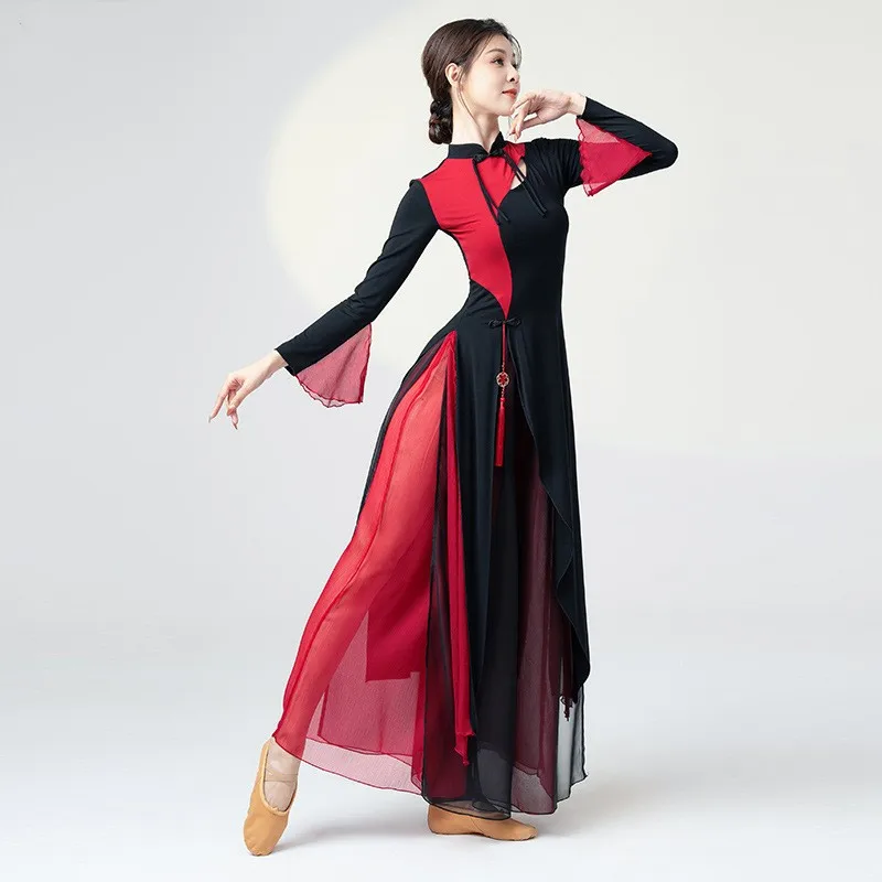 Classical Dance Costume Charm Chinese Set Qipao Modern Dance Training Dress Women\'s Stage Performance