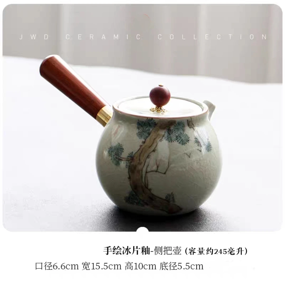 

Portable travel tea set Jingdezhen hand-painted one pot four cups household outdoor exquisite ceramics company gift tea set