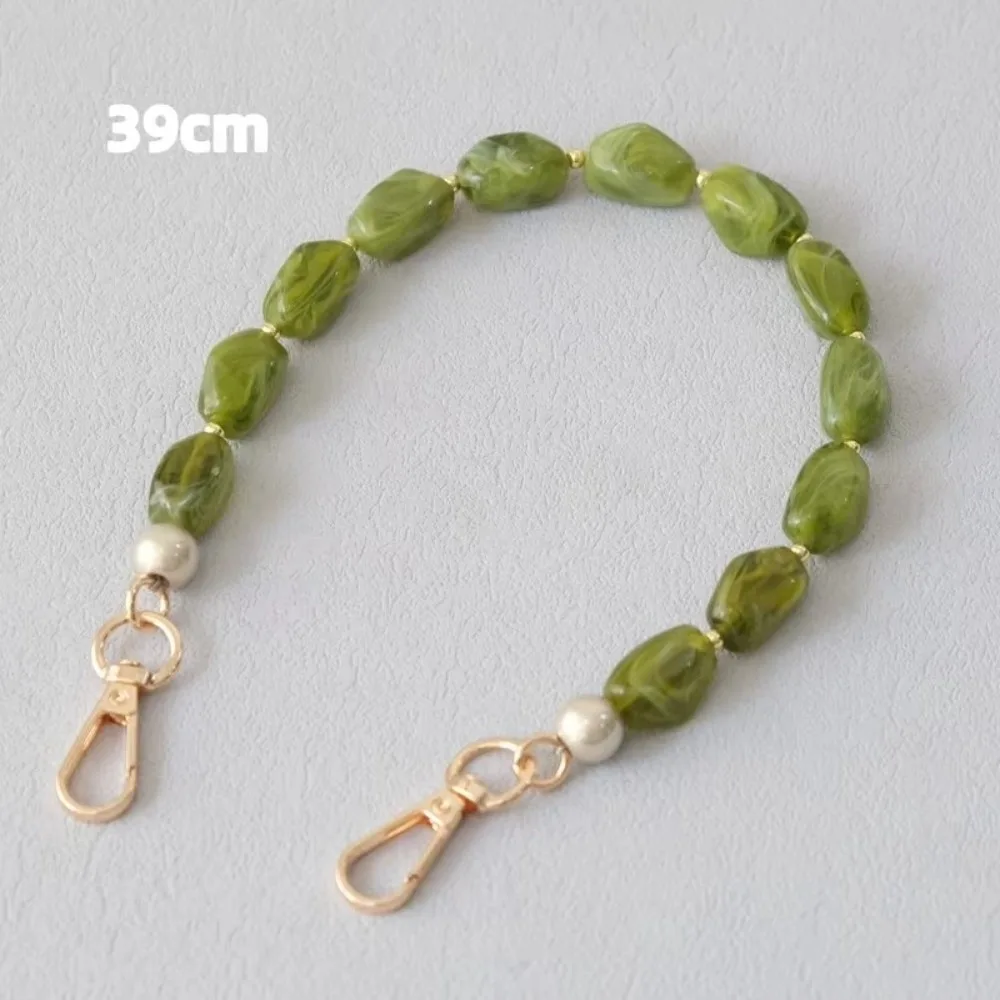 Fashion Acrylic Beaded Chain Strap Detachable Green Bag Accessory Luxury Style Bag Shoulder Handle For Women Handbag Decoration