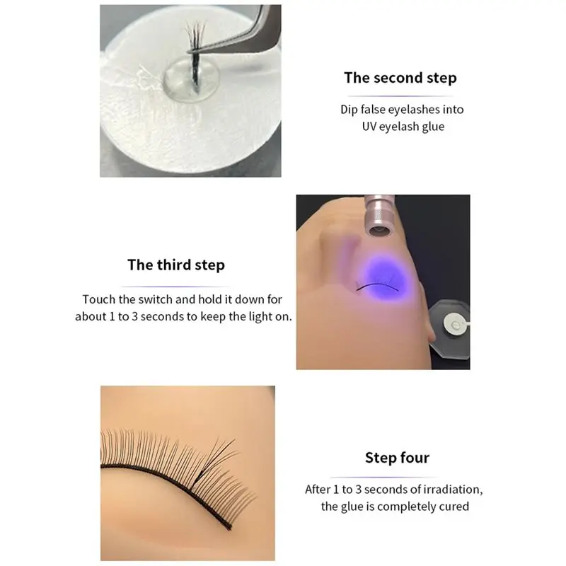 BHTS-UV LED Tweezer Lamp For Eyelash Extensions UV Adhesive Curing Lamp Work Smarter Cure Faster EU Plug