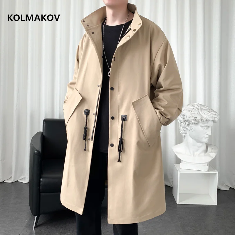 

2024 autumn Long style overcoat men's High quality casual trench coat , hoooded jackets men,Men's Clothing Windbreakers