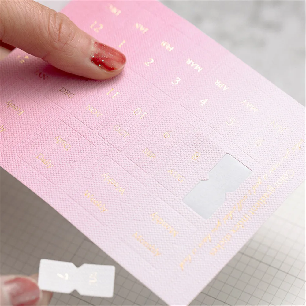 10 Sheets Bookmark Sticker Gradient Color Index Kawaii Learning Tool Daily Plan Label Note Marker Number Classification Marker