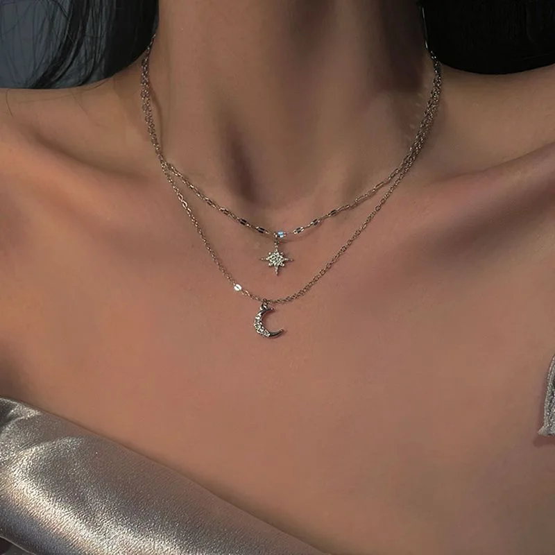 

Xingyue Double-layer Necklace Women 2024 New Style Temperament High-grade Goddess Style Light Luxury Simple All-match Collar Cha