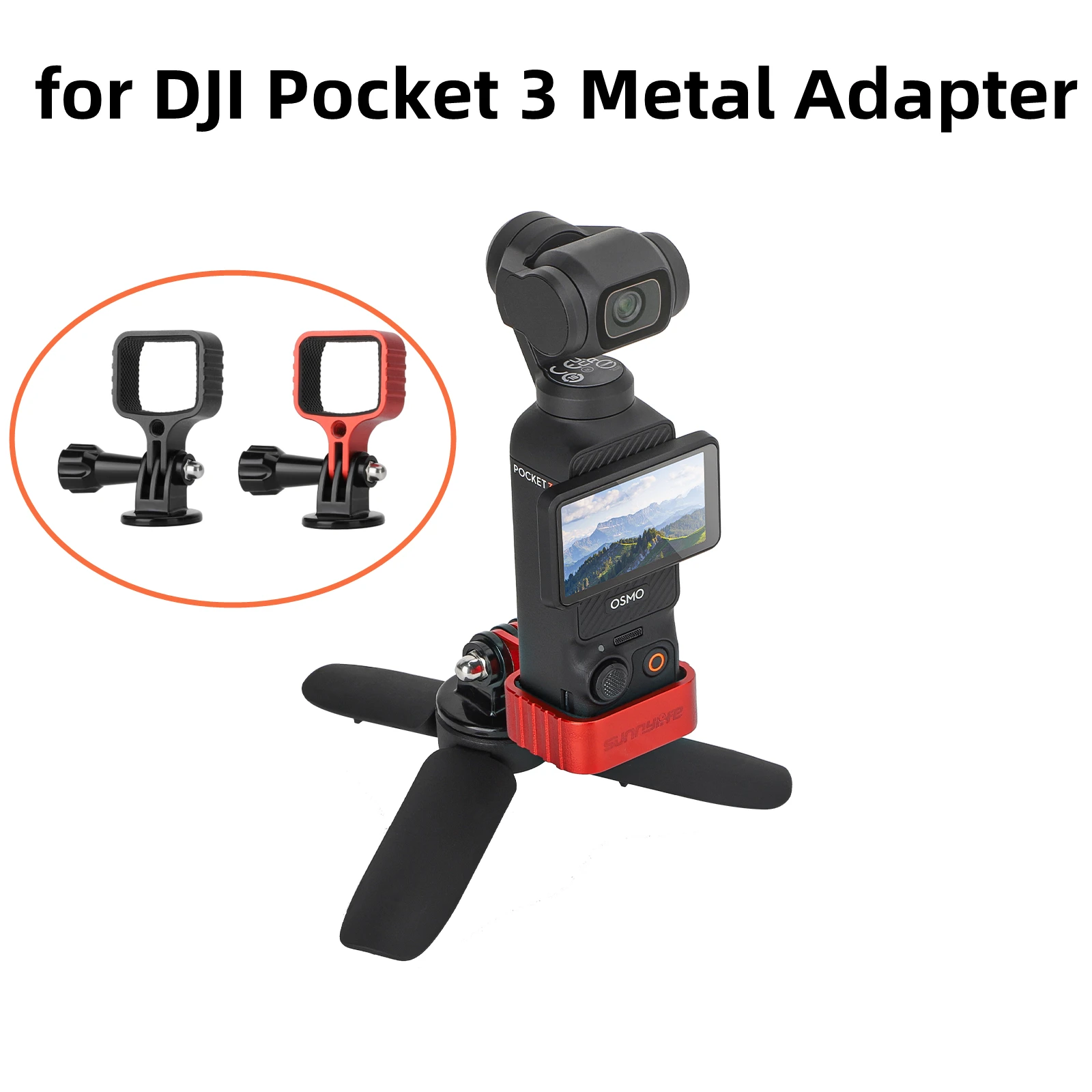 For DJI Pocket 3 Metal Adapter Expansion Adapter Head Pan Head Camera Fixed Frame Bracket for DJI Osmo Pocket 3 Accessories