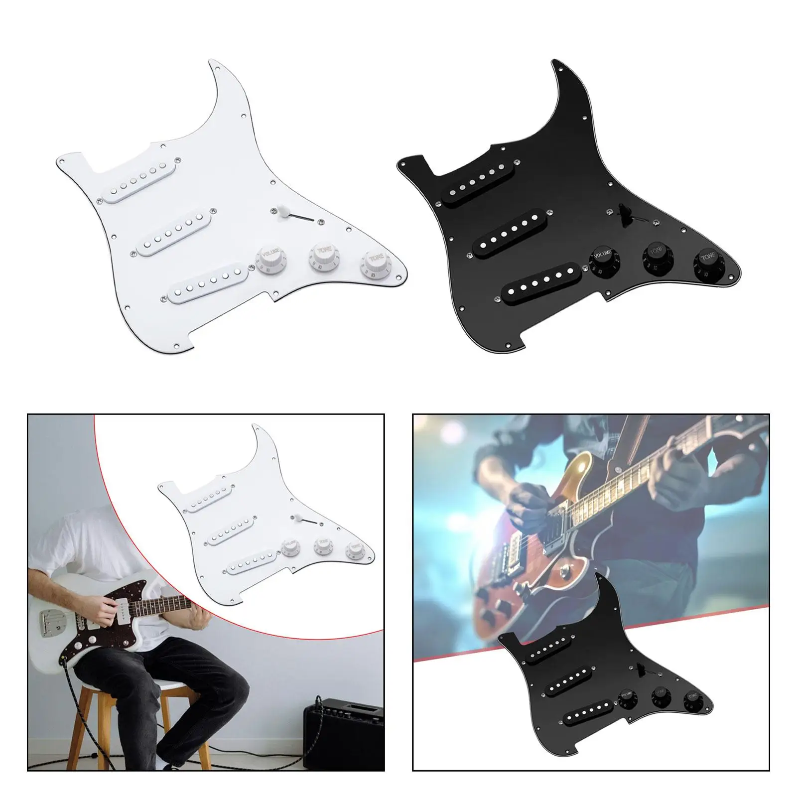 

Loaded Electric Guitar Pickguard Spare Part Easy Installation with Pickups