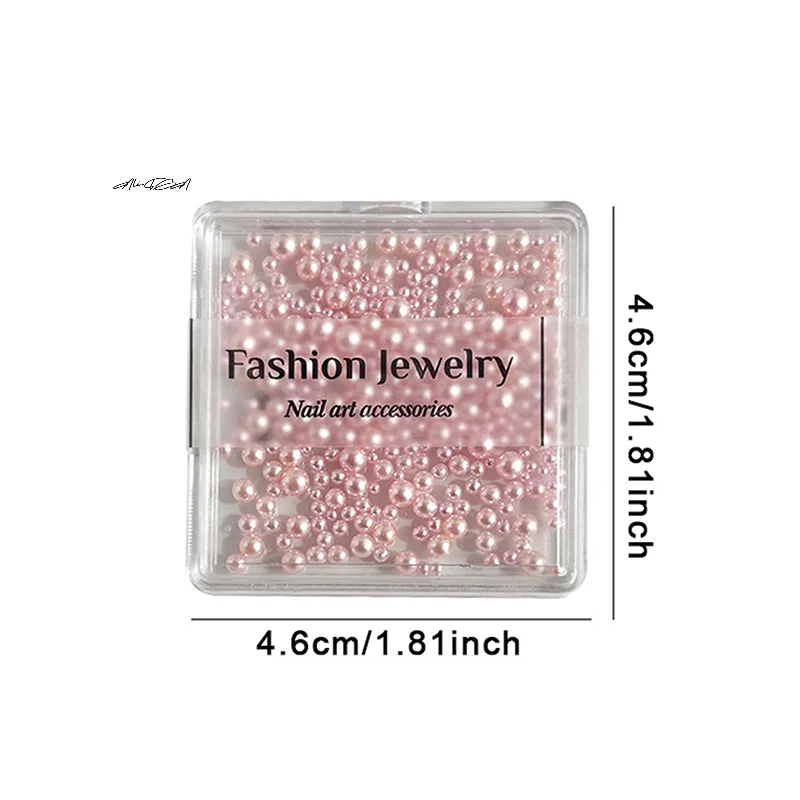 الملونة اللؤلؤ مسمار الزينة مختلط الحجم 3D متعدد الألوان جولة اللؤلؤ لامعة مانيكير مسمار الفن سحر مجموعة صناديق DIY بها بنفسك مسمار الفن