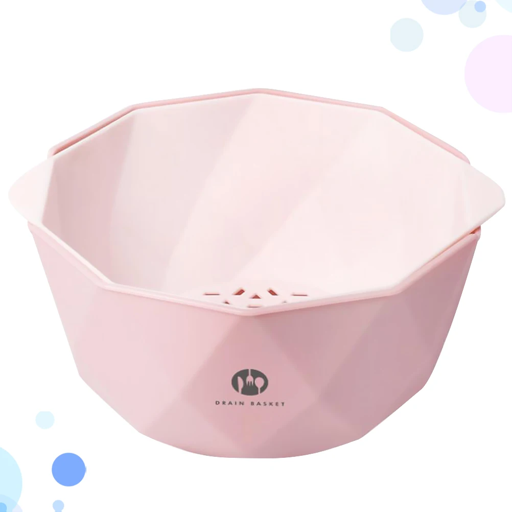 

Double Layer Drain Basket Kitchen Fruit Vegetable Strainer Storage Basket Mesh Hole Design Washing Sieve Kitchenware