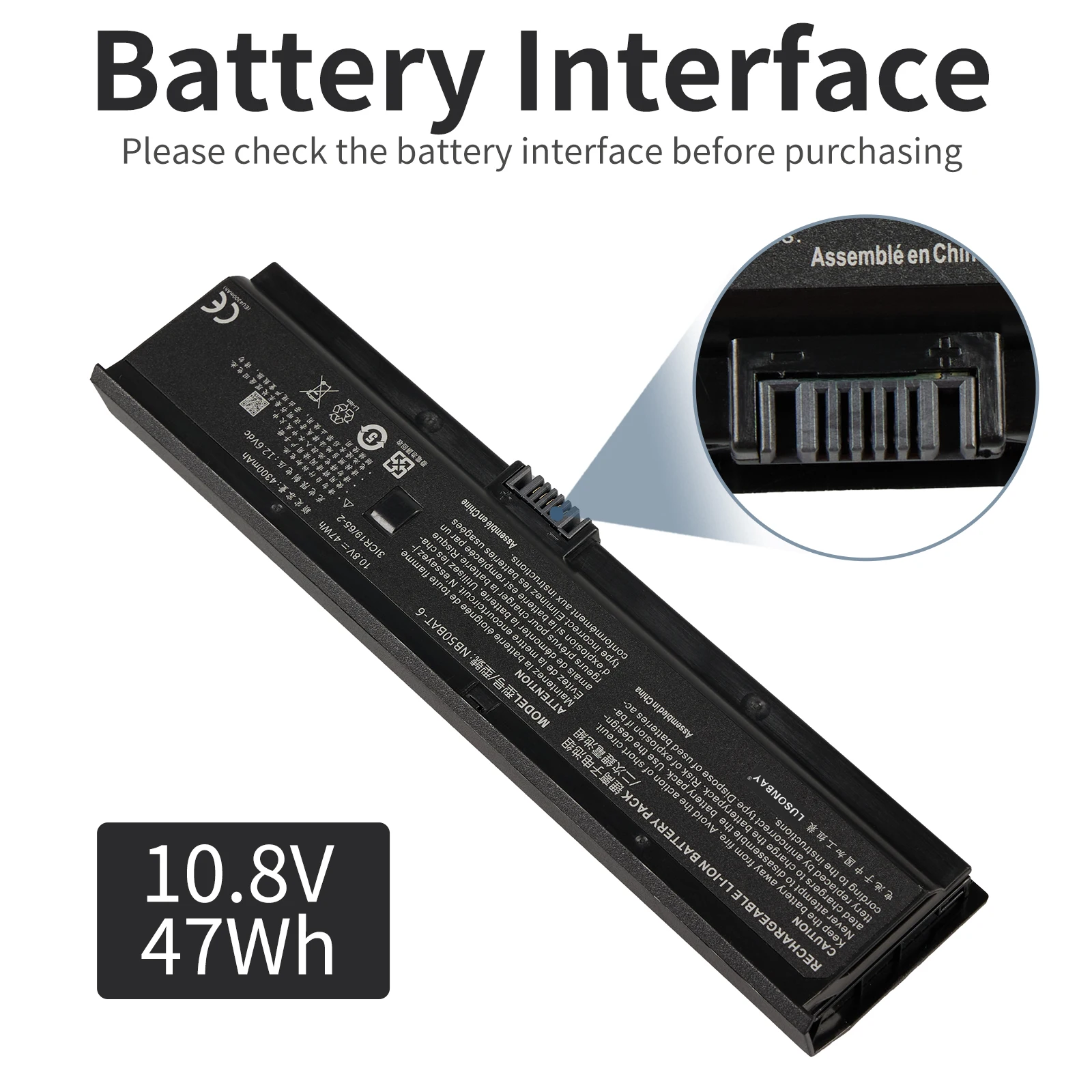 LUSONBAY NB50BAT-6 10.8V 47Wh Laptop Battery For SHINELON HUIMIEZHE DD2 For CLEVO NB50TK1 NB50TJ1 NB50TL NB50TZ NB60TA