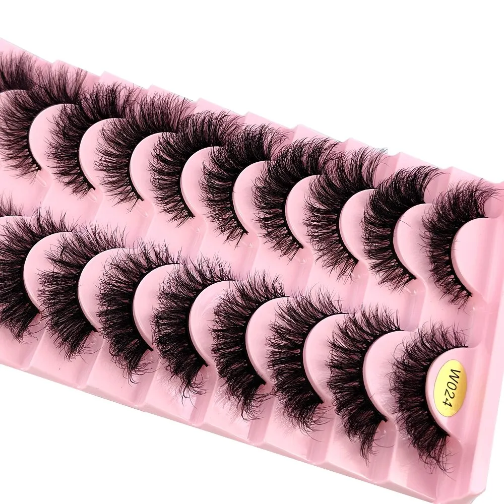 New 10 Pairs 3D Faux Mink Lashes Faux Mink Fluffy Lashes Soft Full Thick Wispy Eyelash Dramatic False Eyelashes Makeup Tools