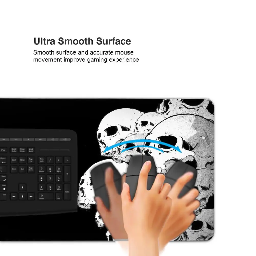 Dark Horror Skull Mauspad Tablet Mauspad Laptop XL Desktop Mauspad, süßes HD Rainbow Gaming Tastaturpad, CSGO Player 90x40