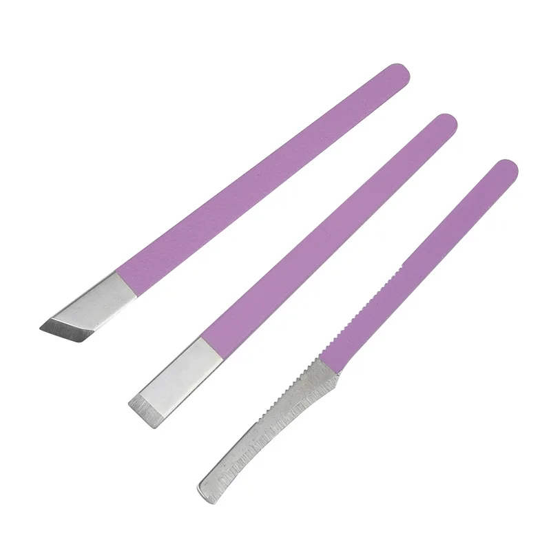 Juego de pedicura de 3 uds., herramientas para recortar callos de uñas, elimina callos de piel muerta, exfolia los pies, herramientas de cuidado de manicura encarnadas