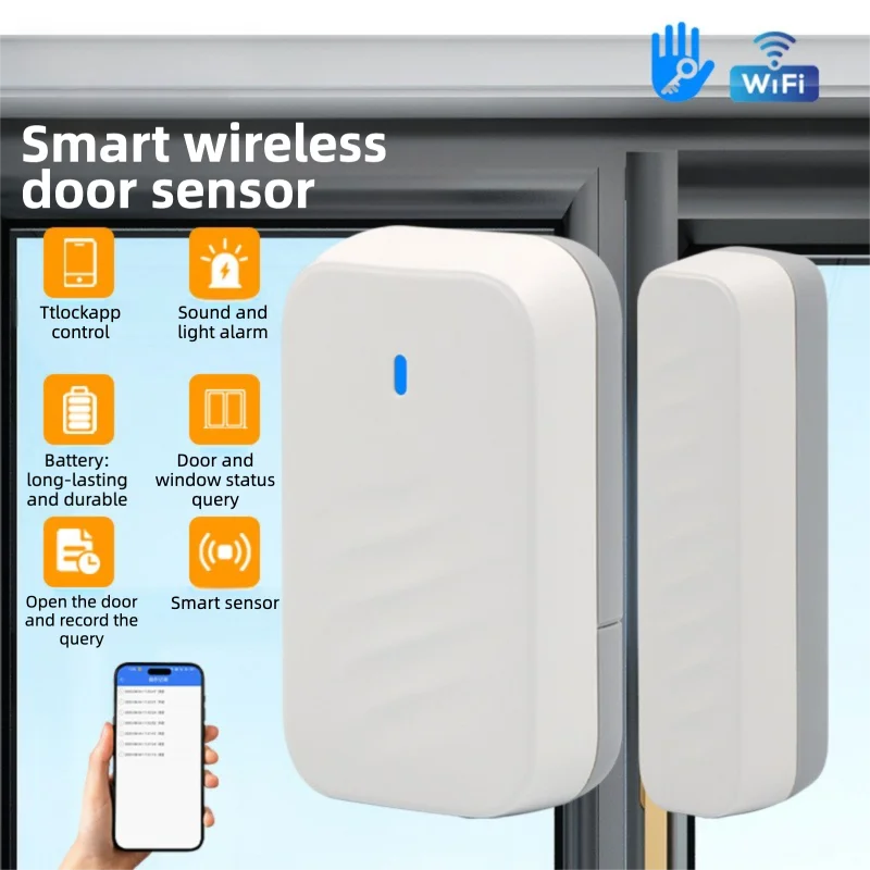 

TTLOCK Smart WiFi Door Window Sensor Magnetic Alarm Contact Switch Wireless Security Detector Anti-Theft APP Control Device