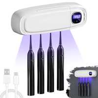 UV Sanitizing Toothbrush Holder Smart Wall-Mounted Toothbrush Organizer with Automatic Toothpaste Dispenser USB Charging 3000mAh