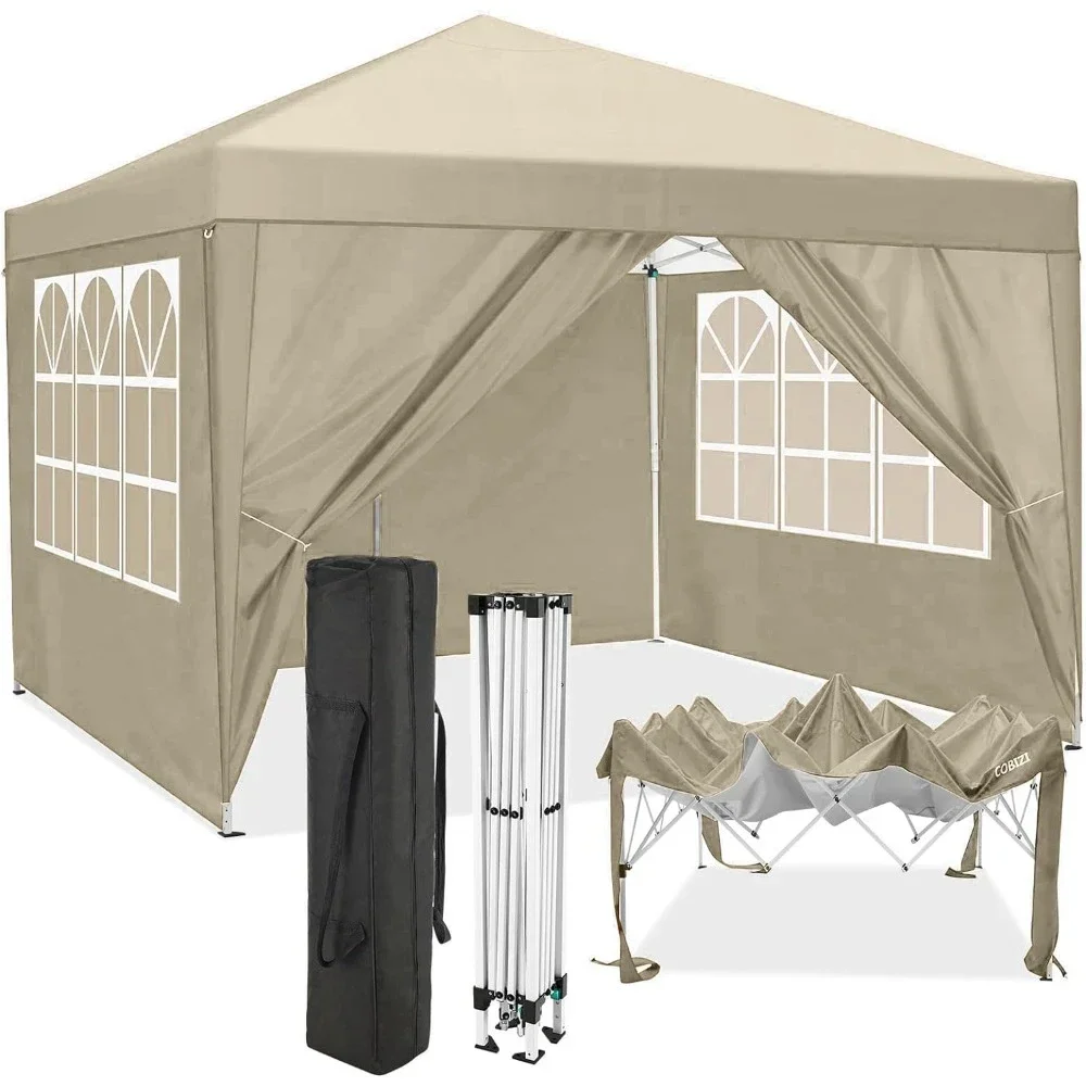 

10x10 Pop Up Canopy Tent w/ 4 Removable Sidewalls Waterproof Commercial Instant Shelter Outdoor Party Tent Portable Canopy Tent