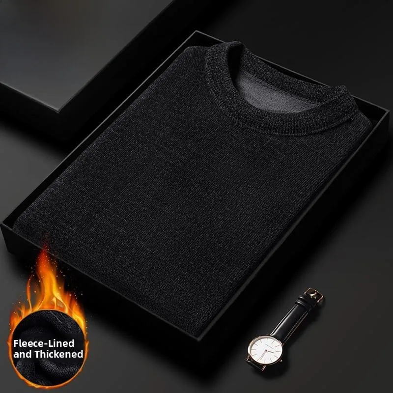 

Роскошный мужской шерстяной свитер Pierre Cardin, круглый, на подкладке Ne Fce, приятный для кожи, термооснова, irt Busin, повседневный